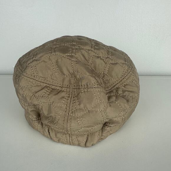 Scala Pronto Womens Quilted Pattern Short Bill Fleece Lined Beige Hat One Size - Picture 2 of 6